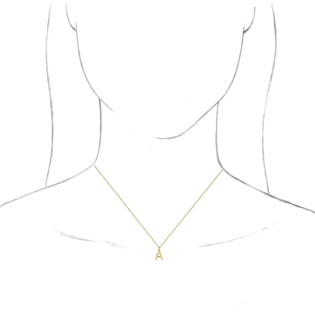 14k Yellow Gold Initial Dangle Necklace Jewelry J61031