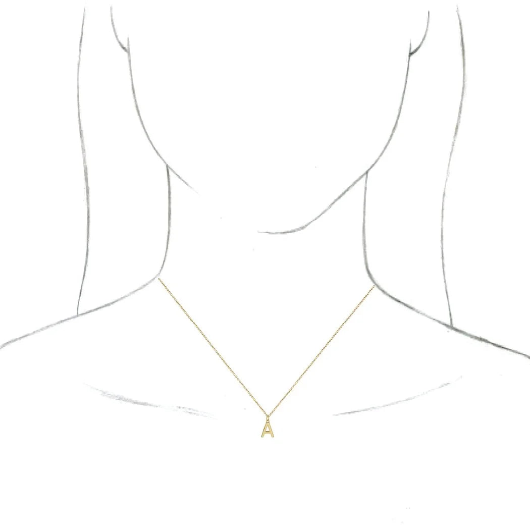 14k Yellow Gold Initial Dangle Necklace Jewelry J61031