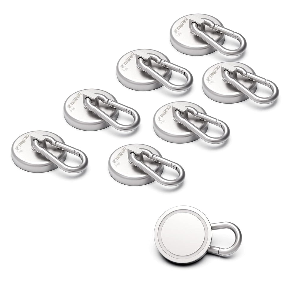 Magnetic Hooks with Carabiner Hook, 8 Pack Black T67638