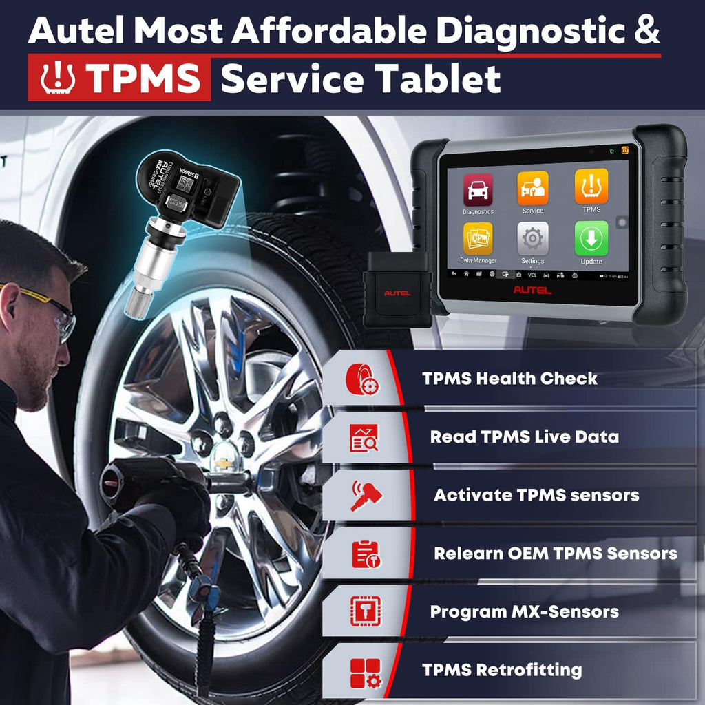 Autel MaxiCOM MK808TS Pro 4PCS 2in1 315/433Mhz TPMS Sensors Diagnostic Scan Tool L426