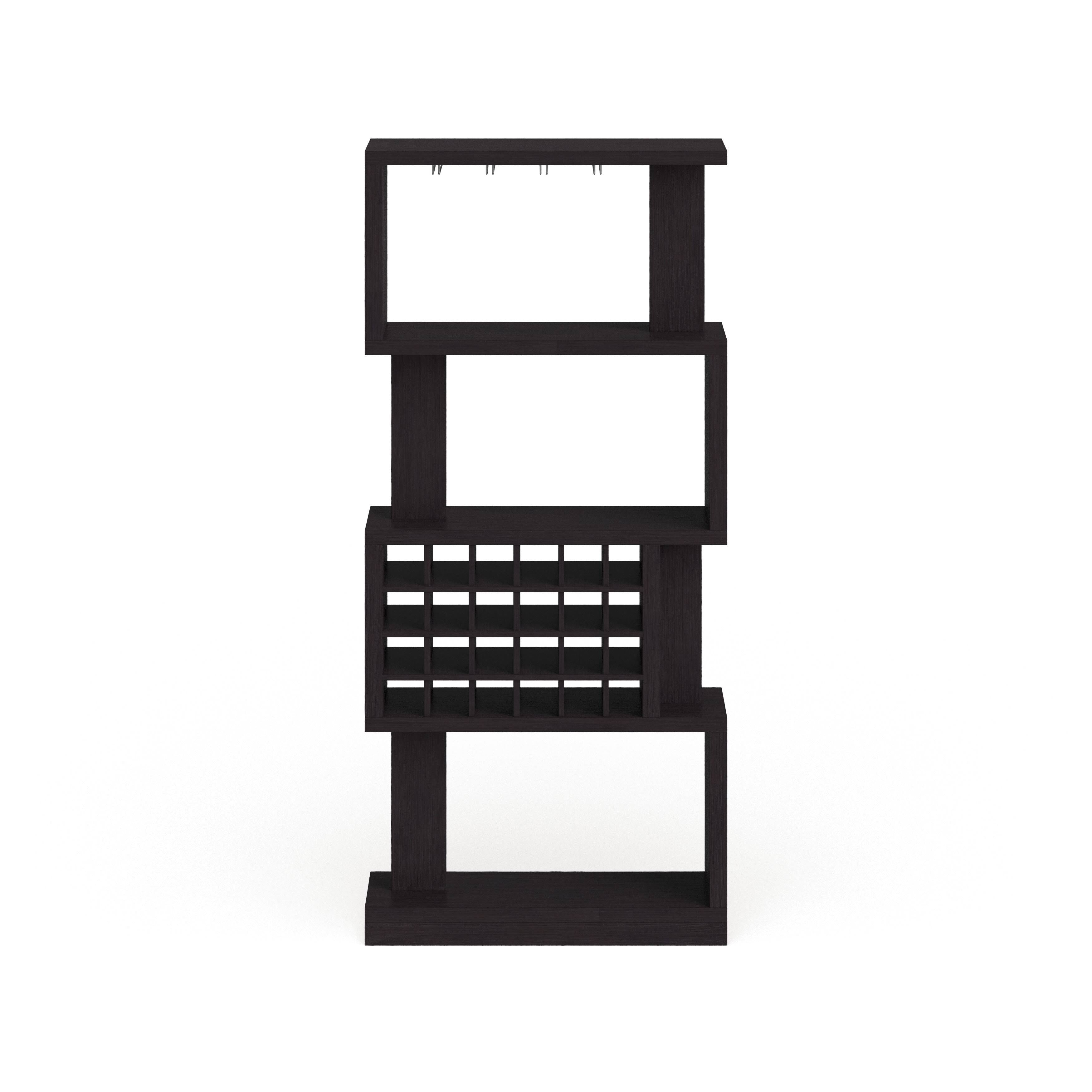 4-Tier Bar Cabinet Cappuccino Brown H6848