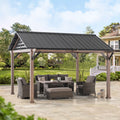 Black Galvanized Steel Hardtop Gazebo 13 x 13 ft. X81068