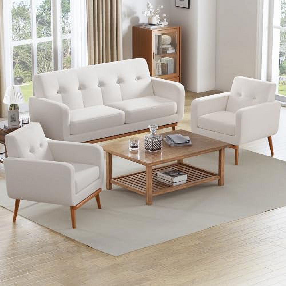 Fabric Accent Chair Button Tufted Upholstered Arm Chair Y7073