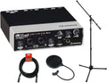 USB 2.0 Audio Interface with Dual Microphone Preamps, Tripod Microphone Stand, XLR-XLR Cable & Pop Filter Kit E937