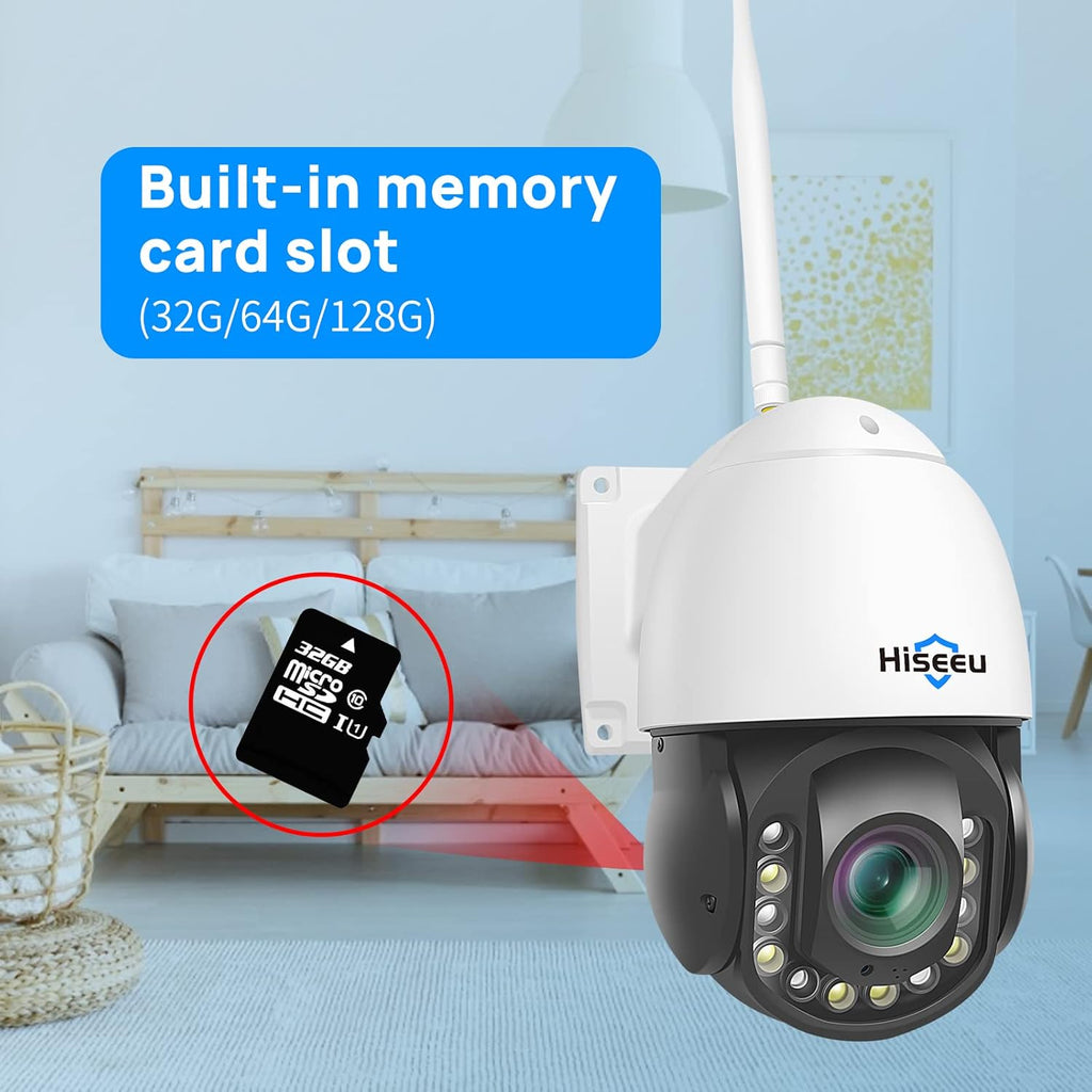 Wireless 30X Optical Zoom PTZ Camera Outdoor Two Way Audio 250ft Night Vision with Floodlight Security Camera Z6232