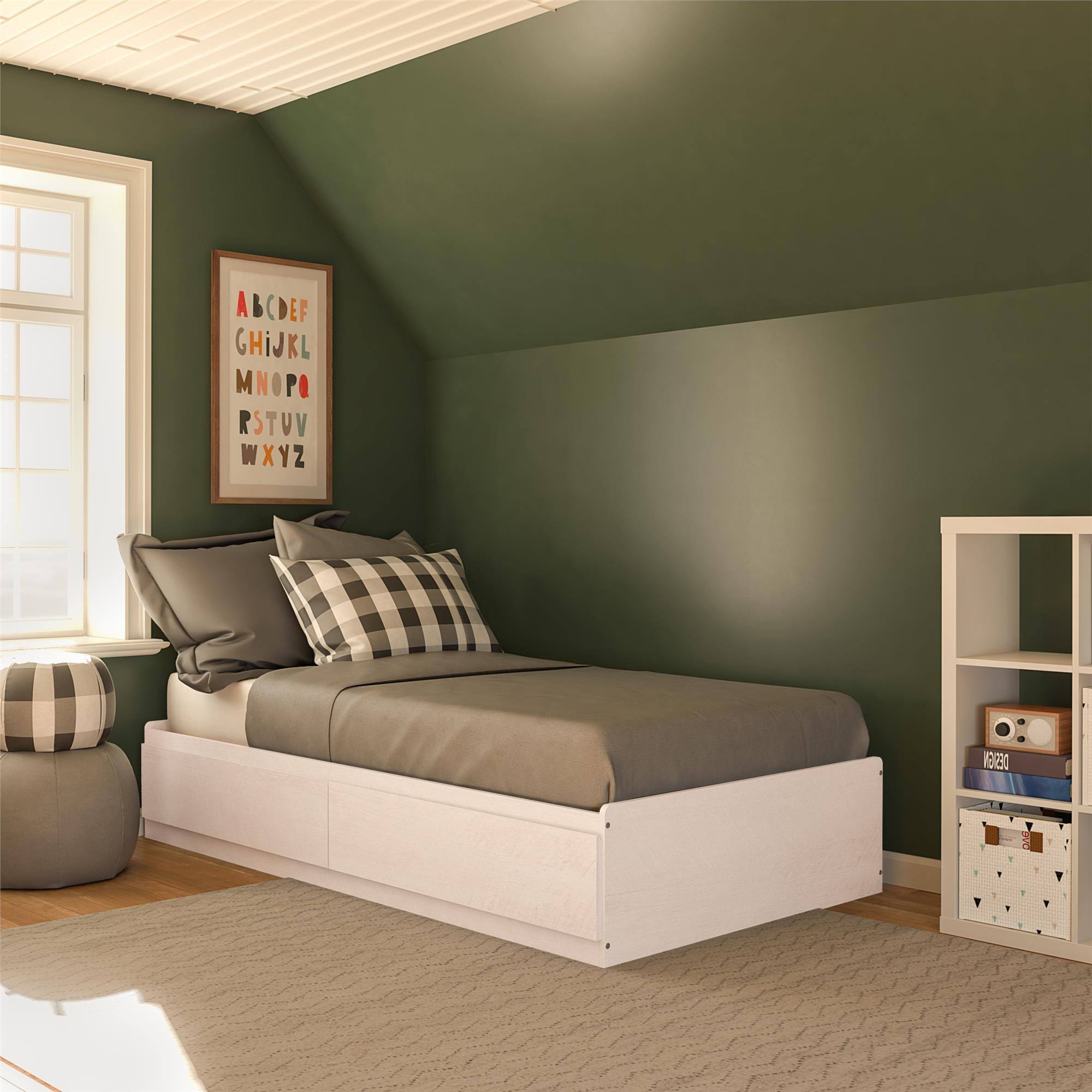 Twin Mates Bed Ivory Oak I85592