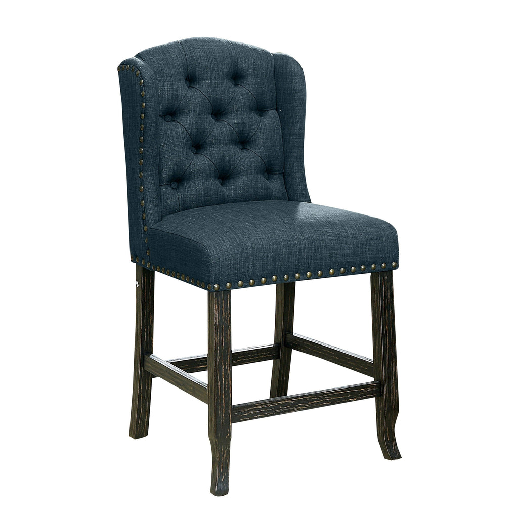 Dark Blue Counter Height Stool Set of 2 X292733