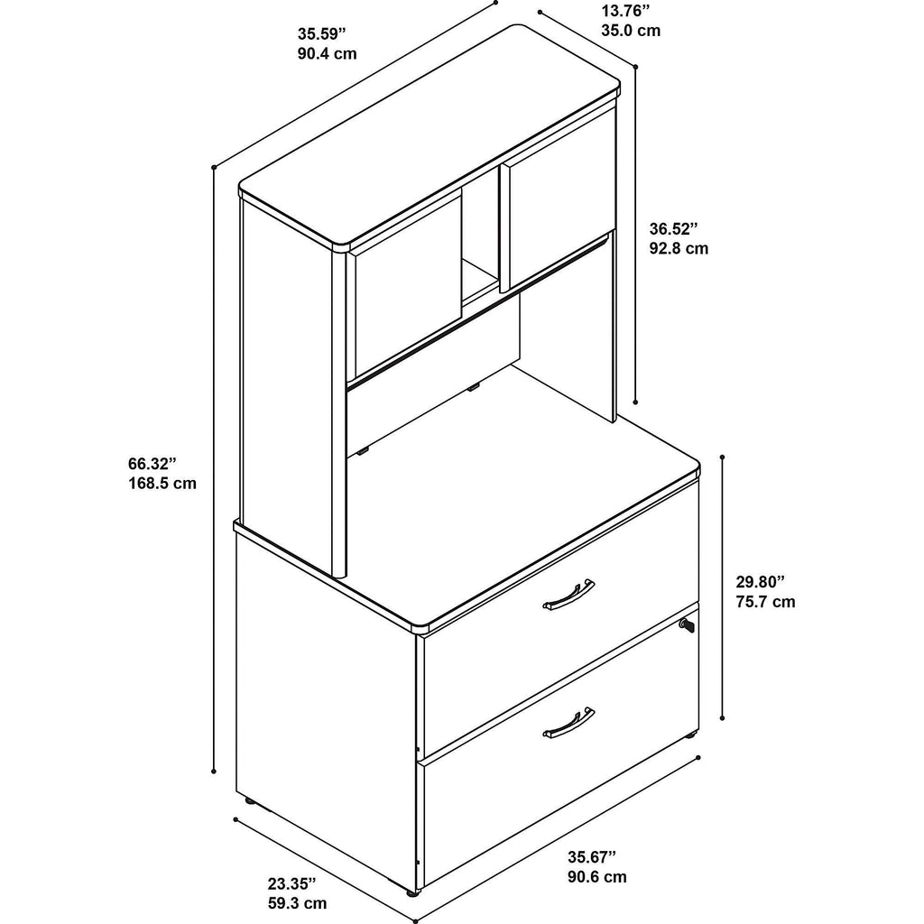 Lateral File Cabinet with Hutch L502