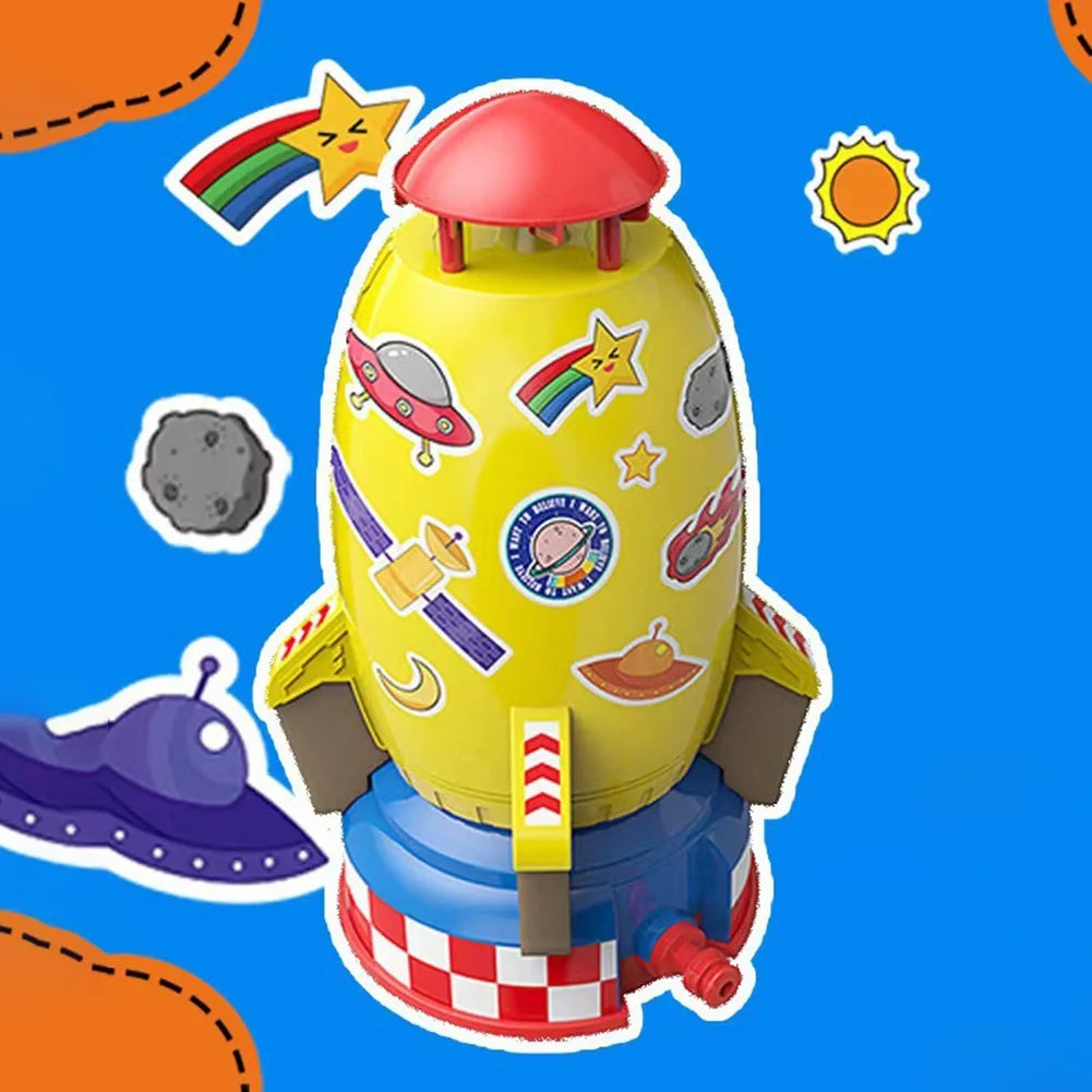 Yellow Plastic Rocket Sprinkler for Kids N5695