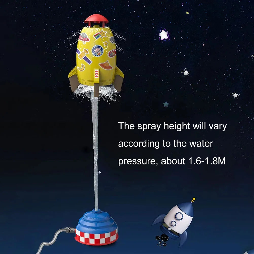 Yellow Plastic Rocket Sprinkler for Kids N5695
