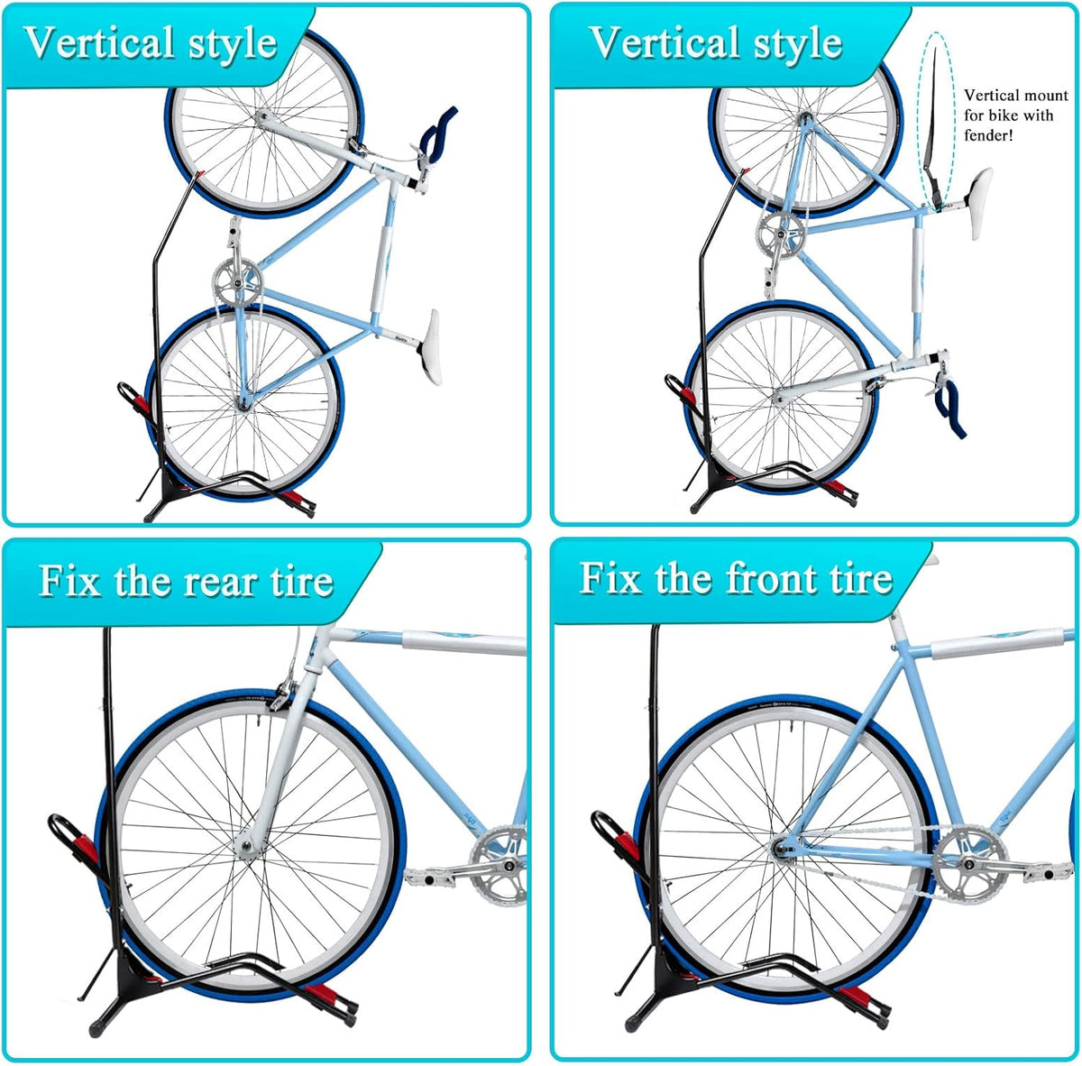Vertical Bike Floor Stand, Adjustable Height, Pack of 2 V80766