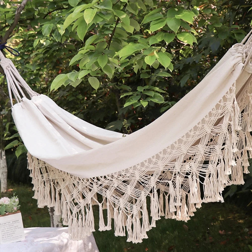 Double Macrame Hammock Swing Bed W895305