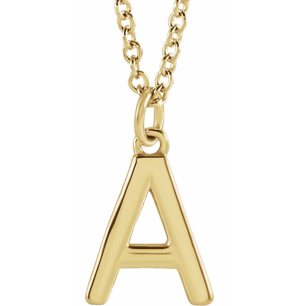 14k Yellow Gold Initial Dangle Necklace Jewelry J61031