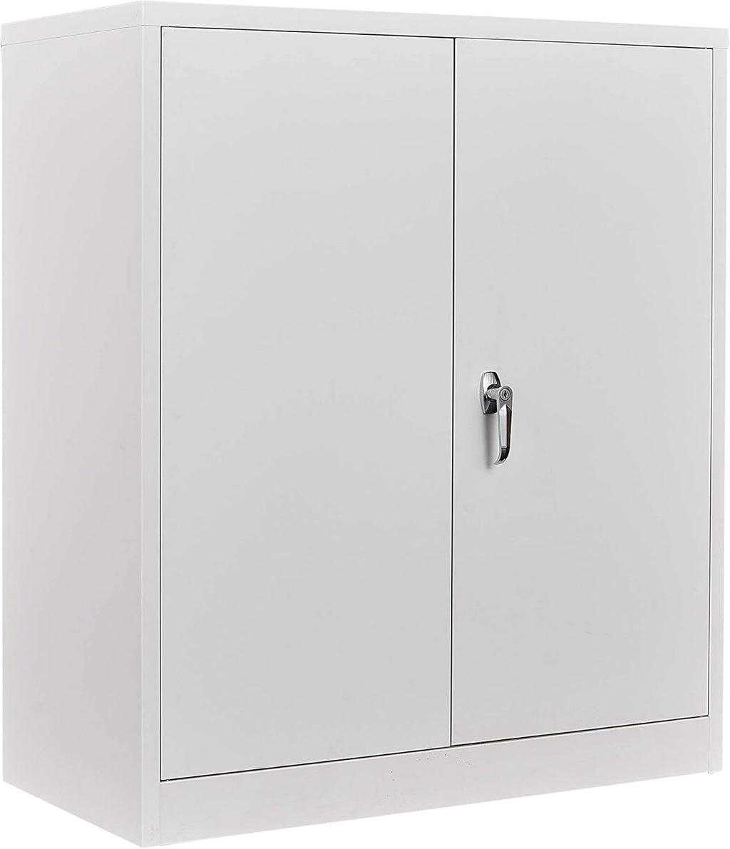 72" Tall Steel Storage Cabinet with Locking Door and 4 Adjustable Shelves (White) M5538