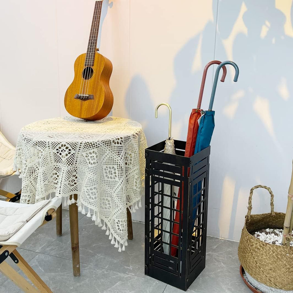 Bronze Metal Umbrella Stand Rack with Cane Holder E8454