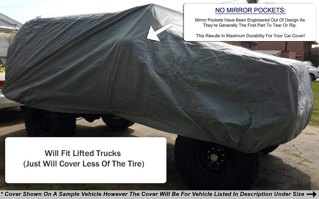 SUV Car Cover 184 inches Long Outdoor with Cable Lock, Bag & Wind Straps L22337