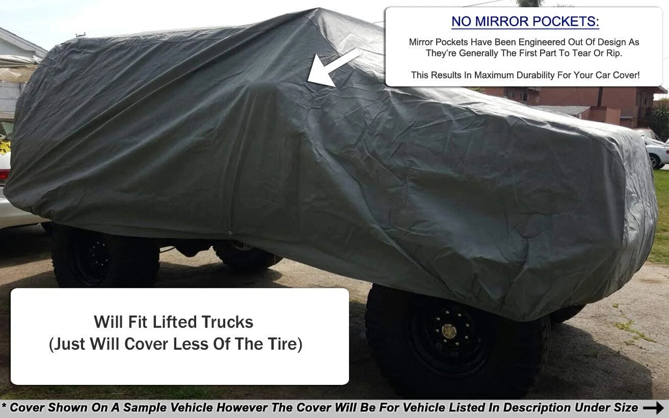 SUV Car Cover 184 inches Long Outdoor with Cable Lock, Bag & Wind Straps L22337