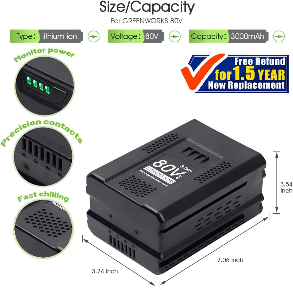 80V 3.0Ah Lithium Ion Replacement Battery W503