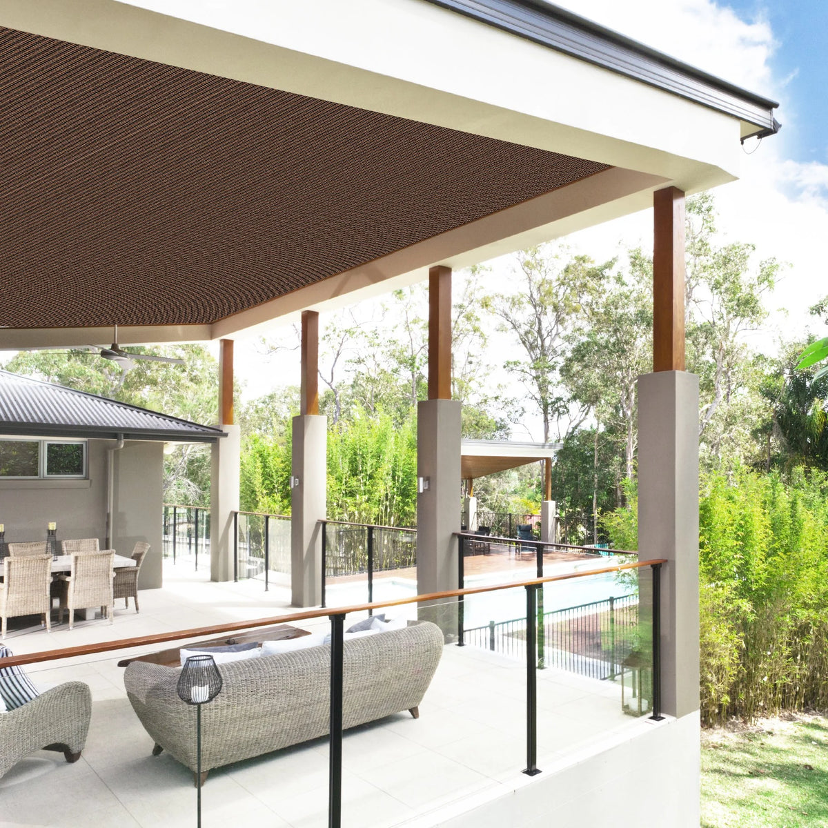 Mocha Shade Net 3 Pin Anti-UV HDPE Swimming Pool Shading Net Q17269
