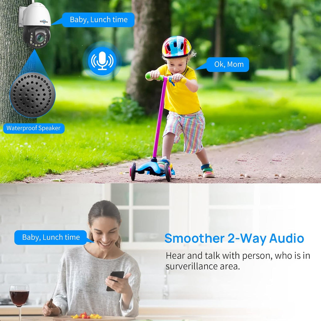Wireless 30X Optical Zoom PTZ Camera Outdoor Two Way Audio 250ft Night Vision with Floodlight Security Camera Z6232