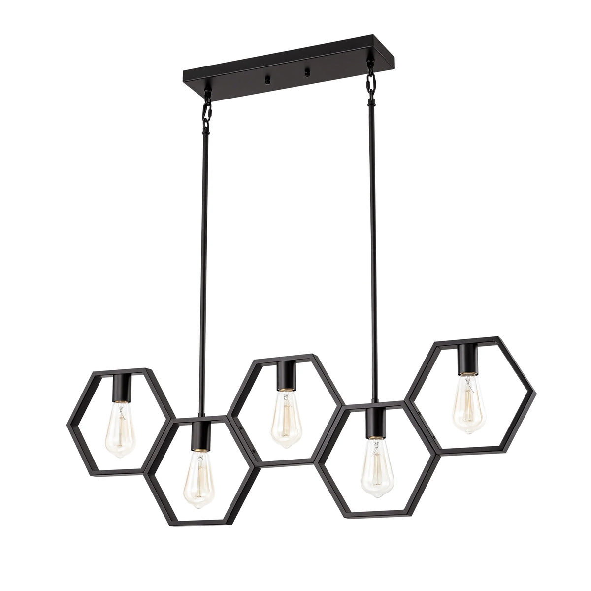 5-Light Square Geometric Pendant J39744