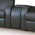 Black Leather Home Theater Wedge Console E518