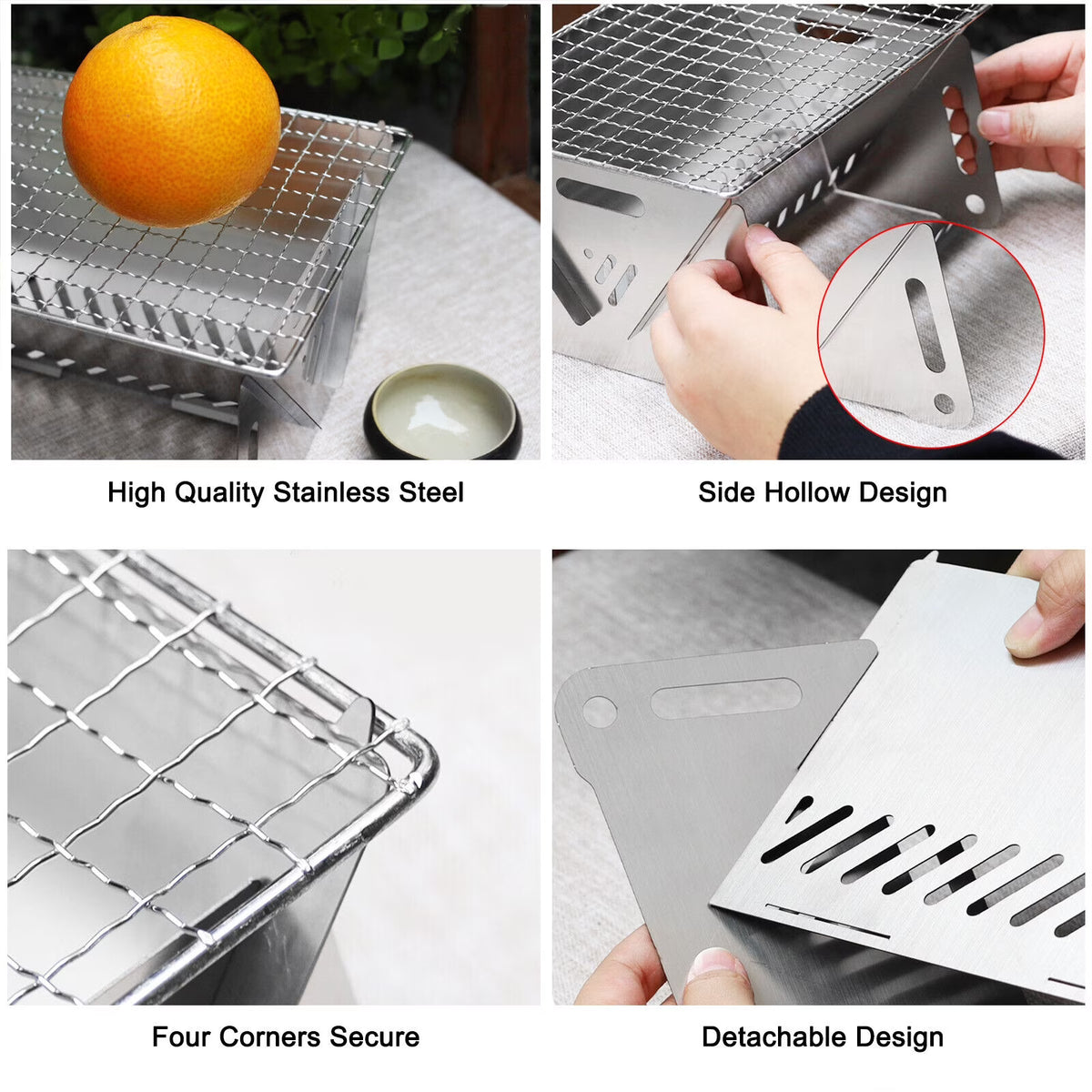 Mini Portable Folding Table Barbecue Grill Charcoal Wood BBQ Stove F442990