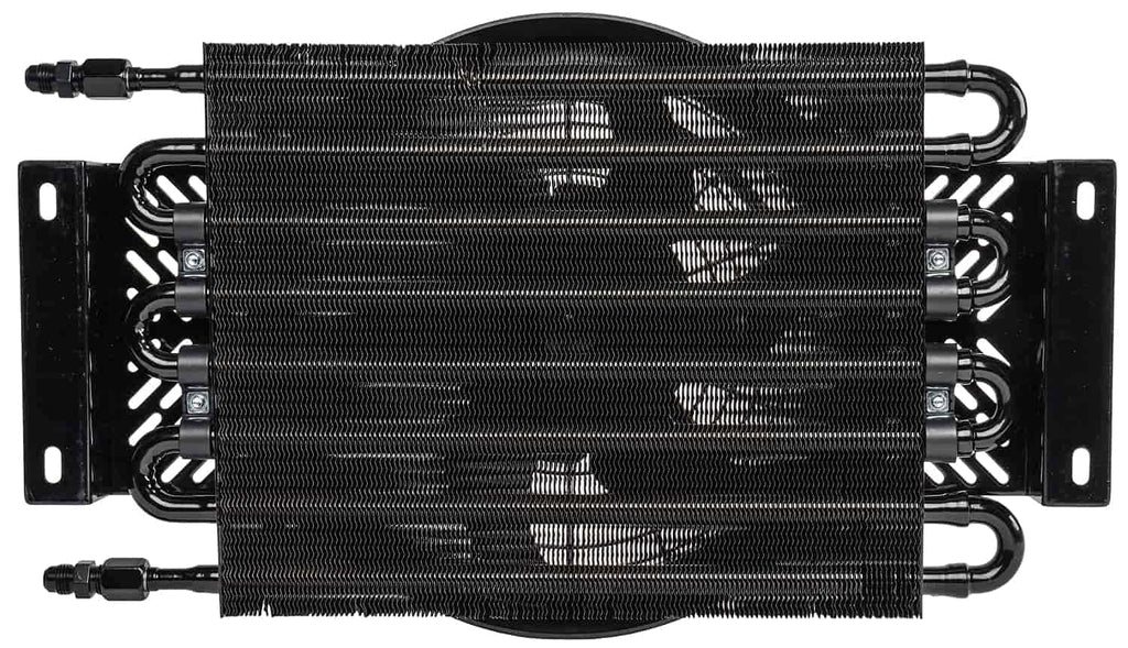 Transmission Oil Cooler with Dual Push/Pull Cooler Fan, 11” Diameter, 6 an Connections M21774