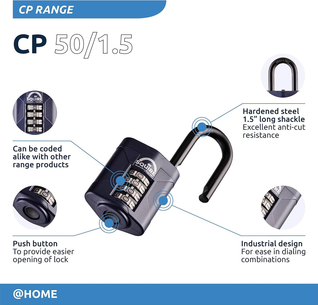 Blue 50 mm Alloy Steel 4 Wheel Combination Padlock, Pack of 2 J563088