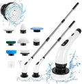 Cordless Electric Spin Scrubber with 8 Heads & Long Handle J720539