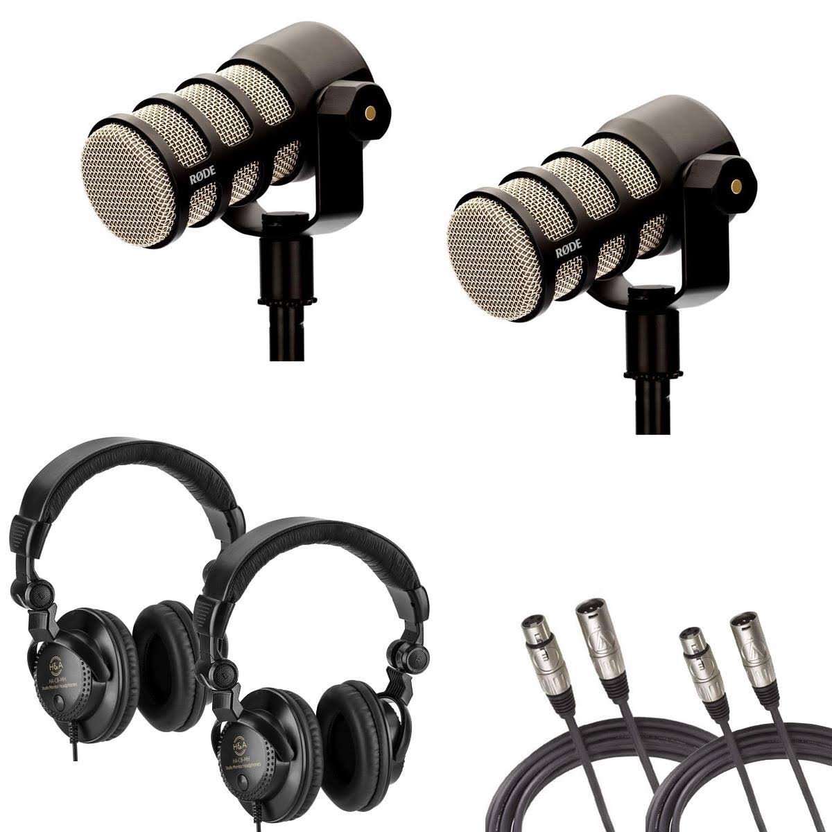 2-Pack Dynamic Podcasting Microphone with Headphones and Cables S4180