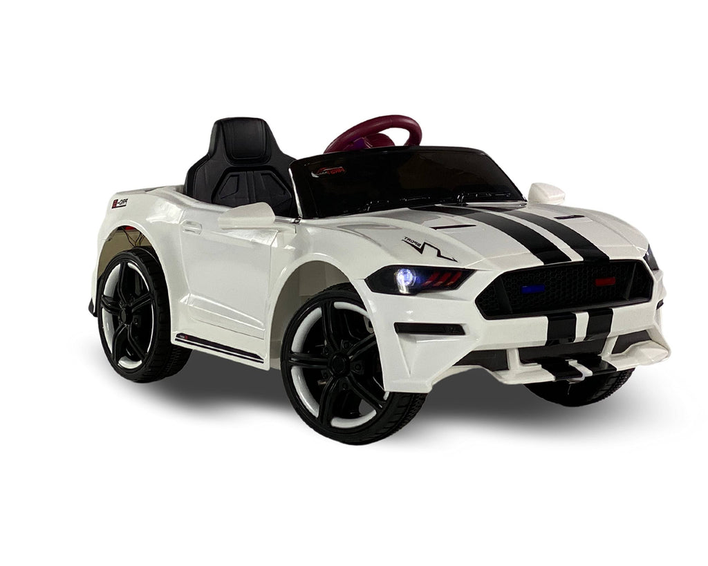 White 12V Power Dual Motor Kids Electric Ride on Toy Car C2485