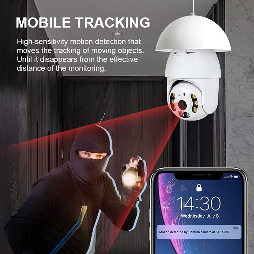 2K 3.0MP Wireless PTZ Security Camera with E27 Bulb Connector U73418