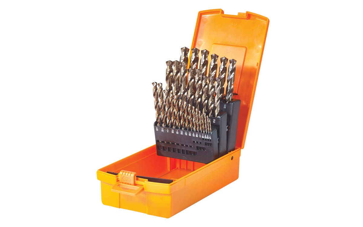 135 deg. Industrial Drill Bits Set in Metal Index Container F587