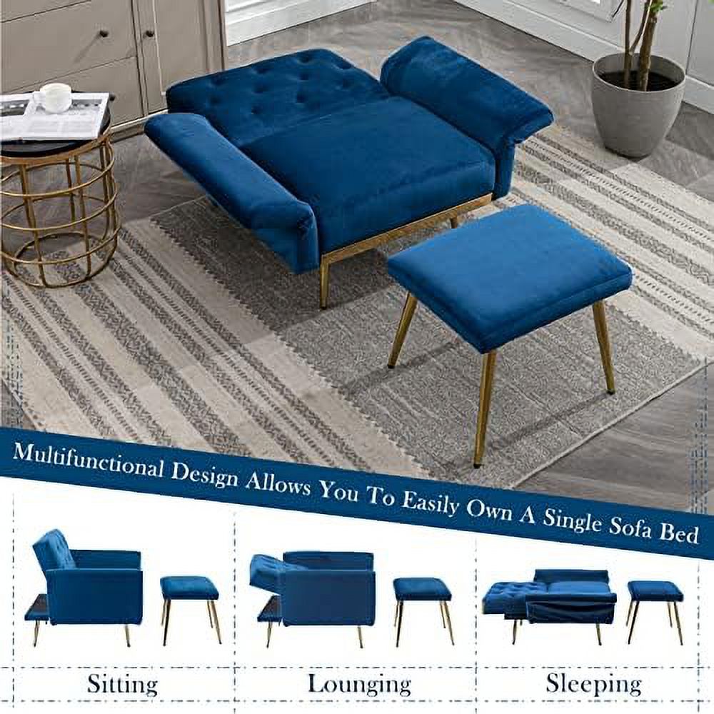 Modern Velvet Accent Chair with Ottoman N687719