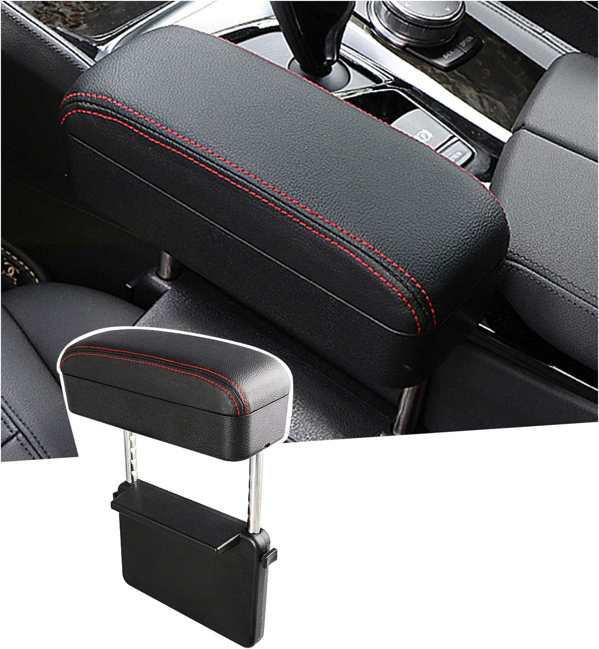 White Adjustable Car Armrest Pad Y975