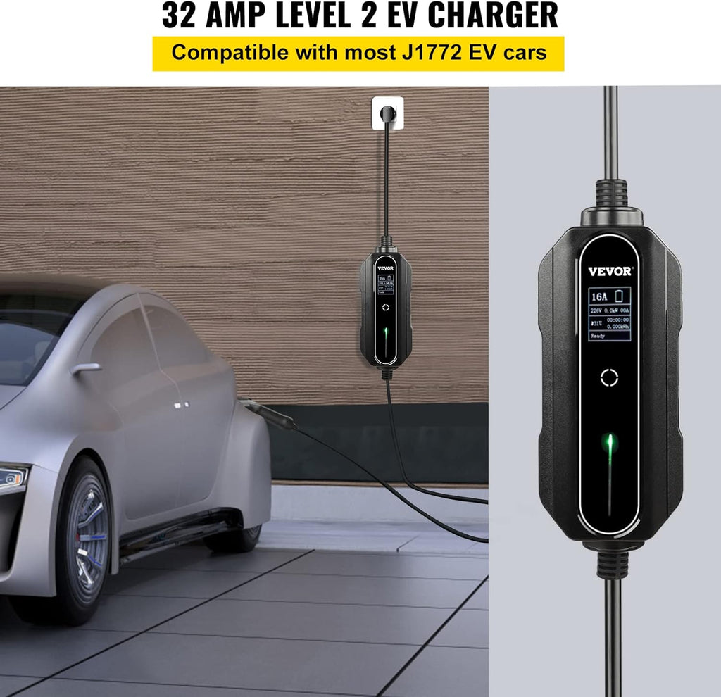 Portable 32 Amp EV Charger with 25 ft J1772 Charging Cable G290