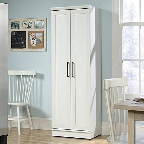 White Storage Cabinet with Door and Shelves O21668