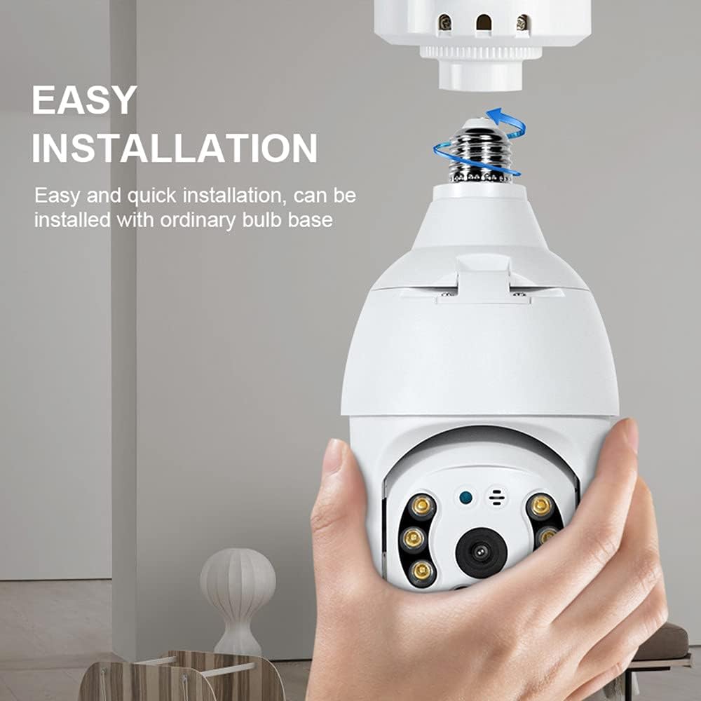 2K 3.0MP Wireless PTZ Security Camera with E27 Bulb Connector U73418