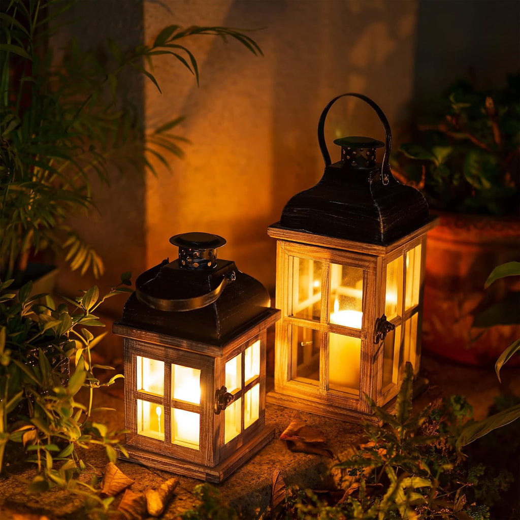 Rustic Wooden Candle Lantern Y2619