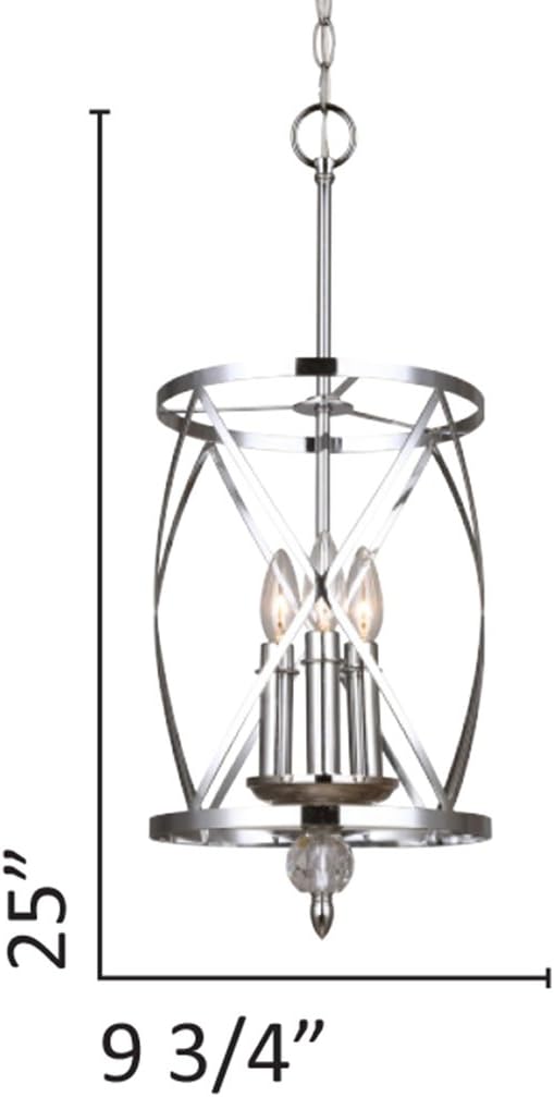 Chrome 3-Light Chandelier H150820