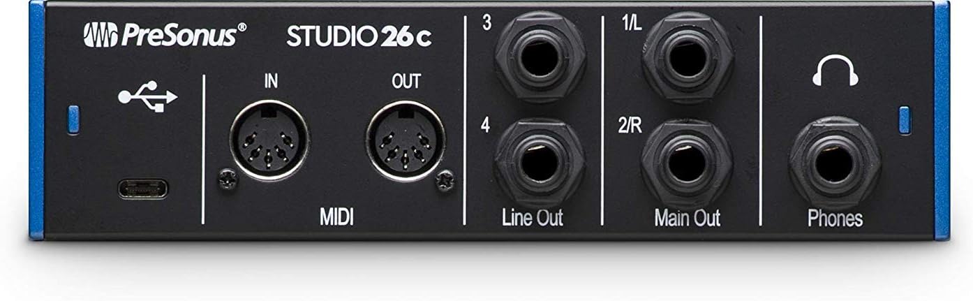 2x4 USB Audio/MIDI Interface with Studio One 5 Artist Software Pack with CR3-X Pair Studio Monitors and 1/4” Instrument Cables Z1786
