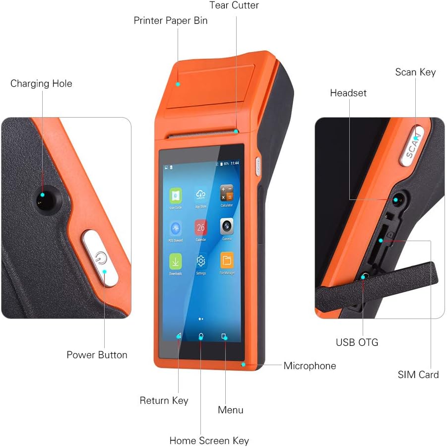 Handheld PDA Printer Wireless Portable POS Terminal W82516