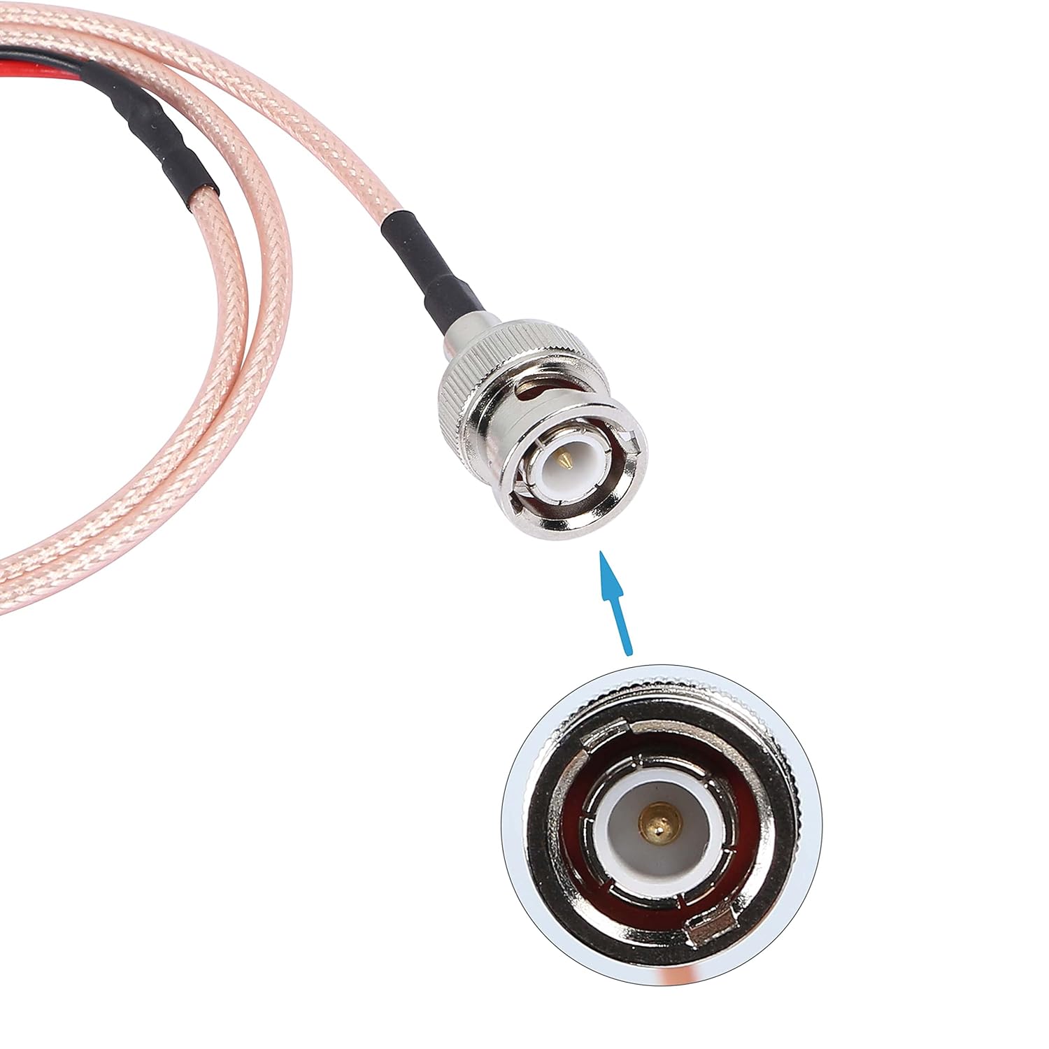 BNC Male to Dupont Wire Test Leads Cable Connector Adapter Extension Wire (Red+Black) 1 pcs E985523