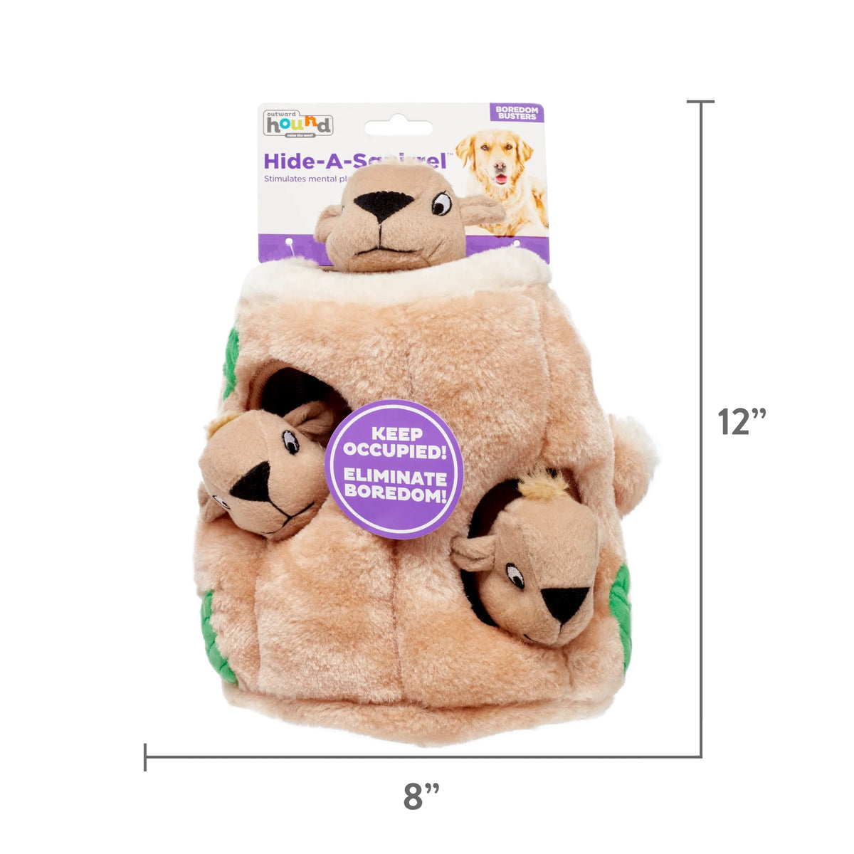 Hide A Squirrel Plush Dog Toy Puzzle, Brown, Large R744459