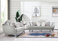 Silver Gray Finish Wood Sofa Set 2Pcs F243