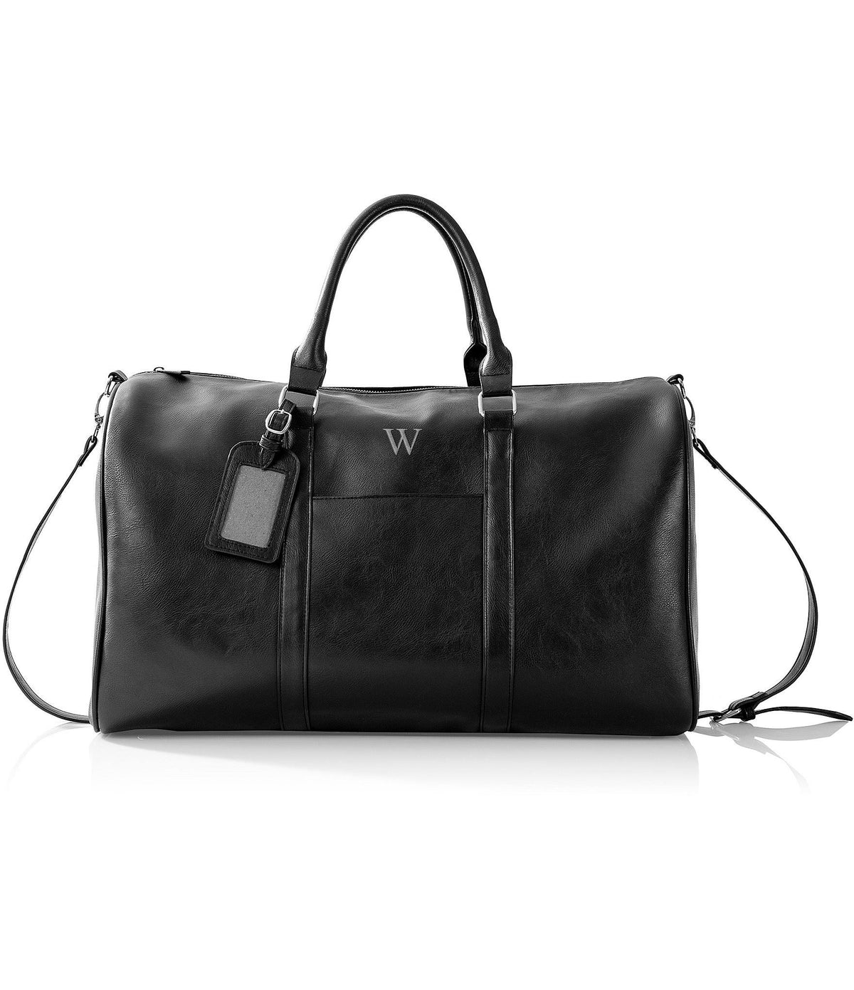 Black Vegan Leather Transport Duffel C89464