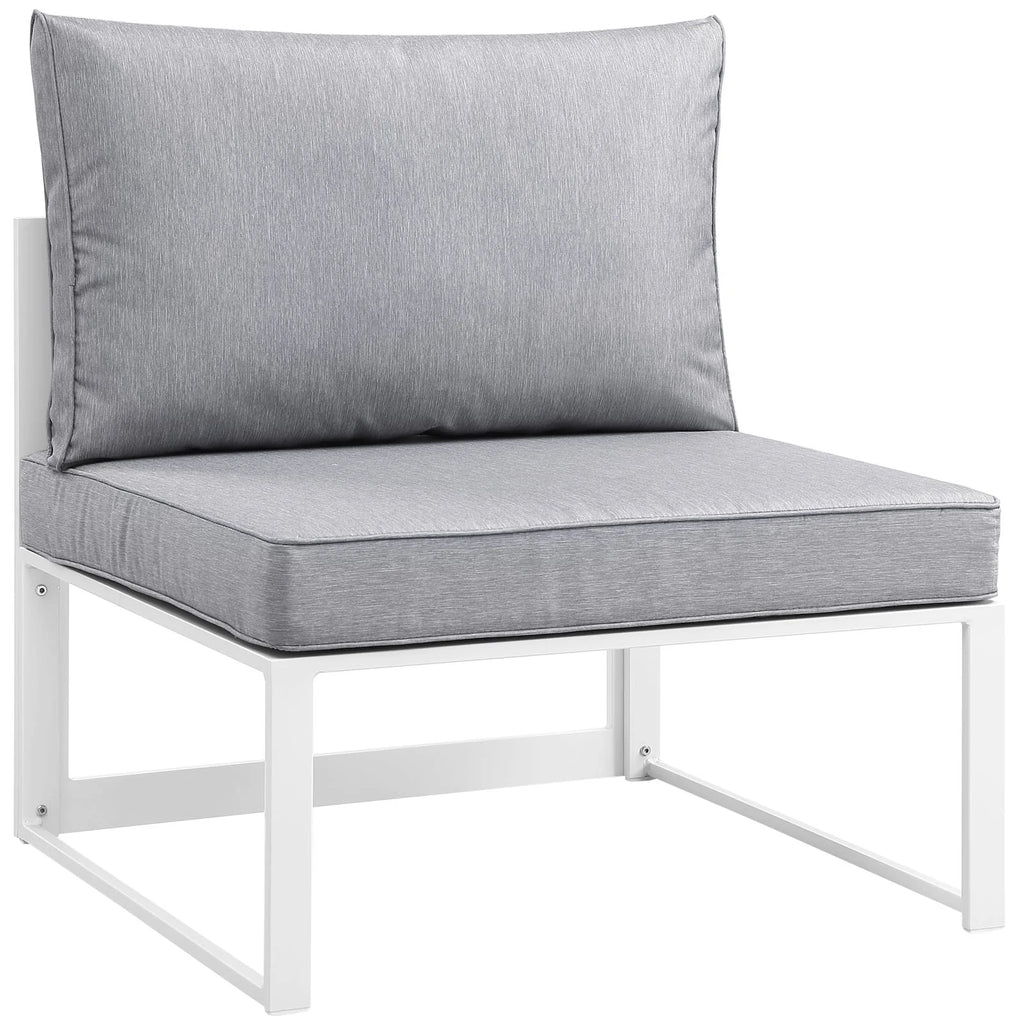 White Grey Fabric Outdoor Patio Sectional Sofa Set C2849