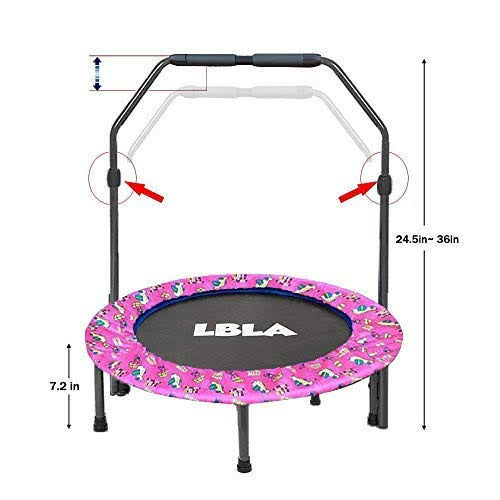 36-Inch Kids Trampoline with Adjustable Handrail and Safety Padded Cover P10041