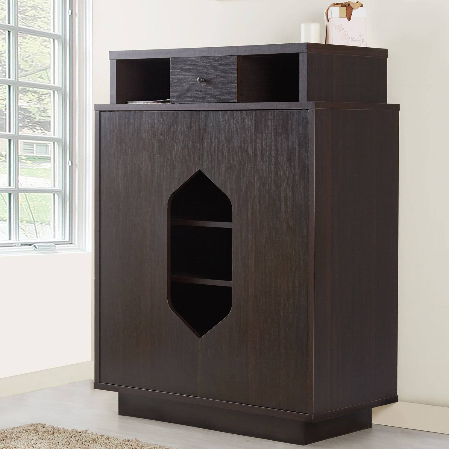 Espresso 1-Drawer Shoe Cabinet L234